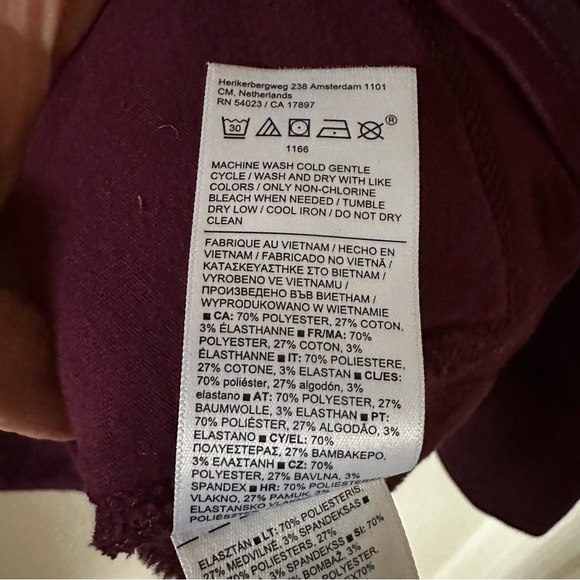 Athleta Cozy Karma Funnel Neck Sweatshirt, Spiced Cabernet Heather. Medium. - Picture 9 of 10